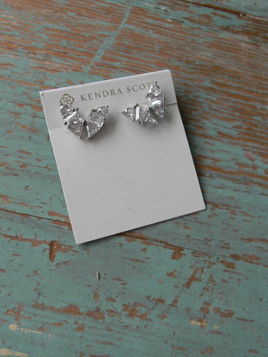 Kendra Scott Jewelry - NEW KENDRA SCOTT BLAIR STUD BUTTERFLY CRYSTAL/FAUX SILVER EARRINGS.